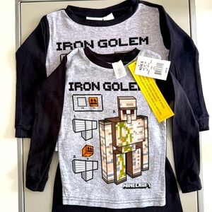 MINECRAFT - Pajamas Set | 2 Long-sleeve Shirts & 1 Long Pant | Size T4 | NWT/EUC